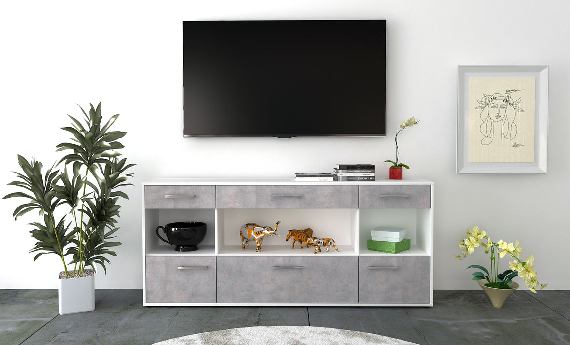 Sideboard Fabiana, Beton Front (180x79x35cm) - Stil.Zeit Möbel GmbH