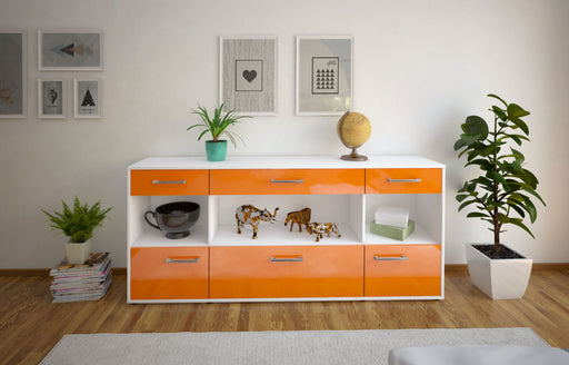 Sideboard Fabiana, Orange Front (180x79x35cm) - Stil.Zeit Möbel GmbH