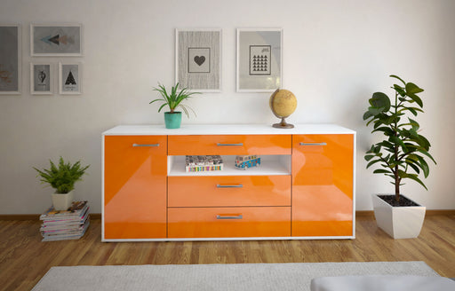 Sideboard Filippa, Orange Front (180x79x35cm) - Stil.Zeit Möbel GmbH