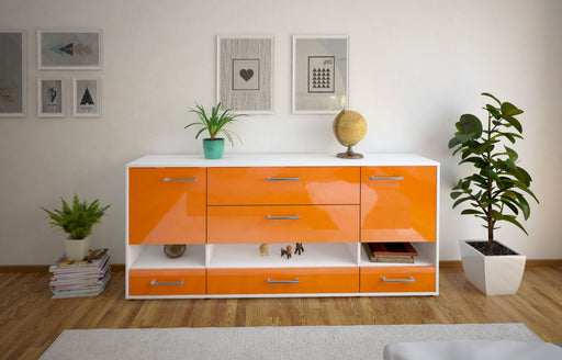 Sideboard Florentina, Orange Front (180x79x35cm) - Stil.Zeit Möbel GmbH