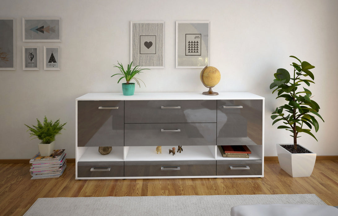 Sideboard Florentina, Grau Front (180x79x35cm) - Stil.Zeit Möbel GmbH