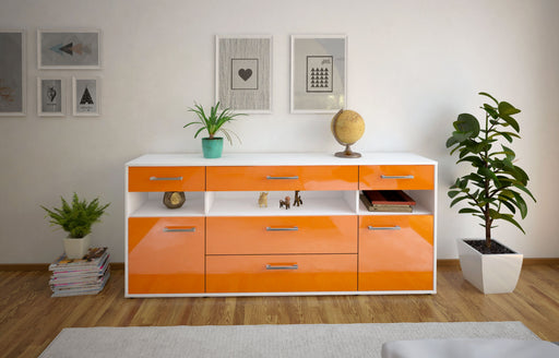 Sideboard Floria, Orange Front (180x79x35cm) - Stil.Zeit Möbel GmbH