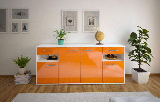 Sideboard Franca, Orange Front (180x79x35cm) - Stil.Zeit Möbel GmbH