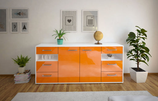 Sideboard Francesca, Orange Front (180x79x35cm) - Stil.Zeit Möbel GmbH