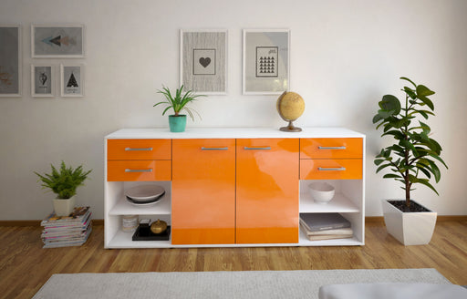 Sideboard Franka, Orange Front (180x79x35cm) - Stil.Zeit Möbel GmbH