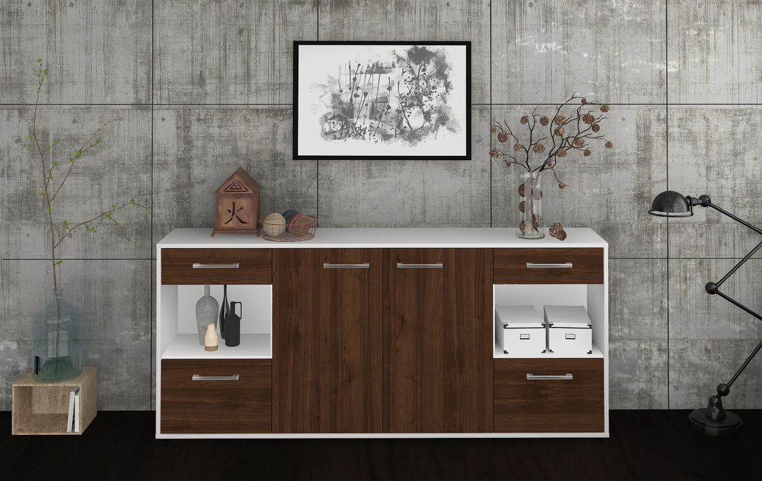 Sideboard Gabriella, Walnuss Front (180x79x35cm) - Stil.Zeit Möbel GmbH