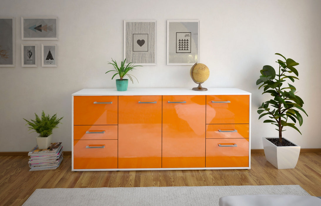 Sideboard Gemma, Orange Front (180x79x35cm) - Stil.Zeit Möbel GmbH