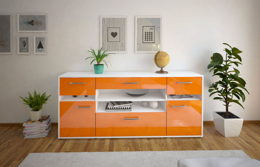 Sideboard Gina, Orange Front (180x79x35cm) - Stil.Zeit Möbel GmbH