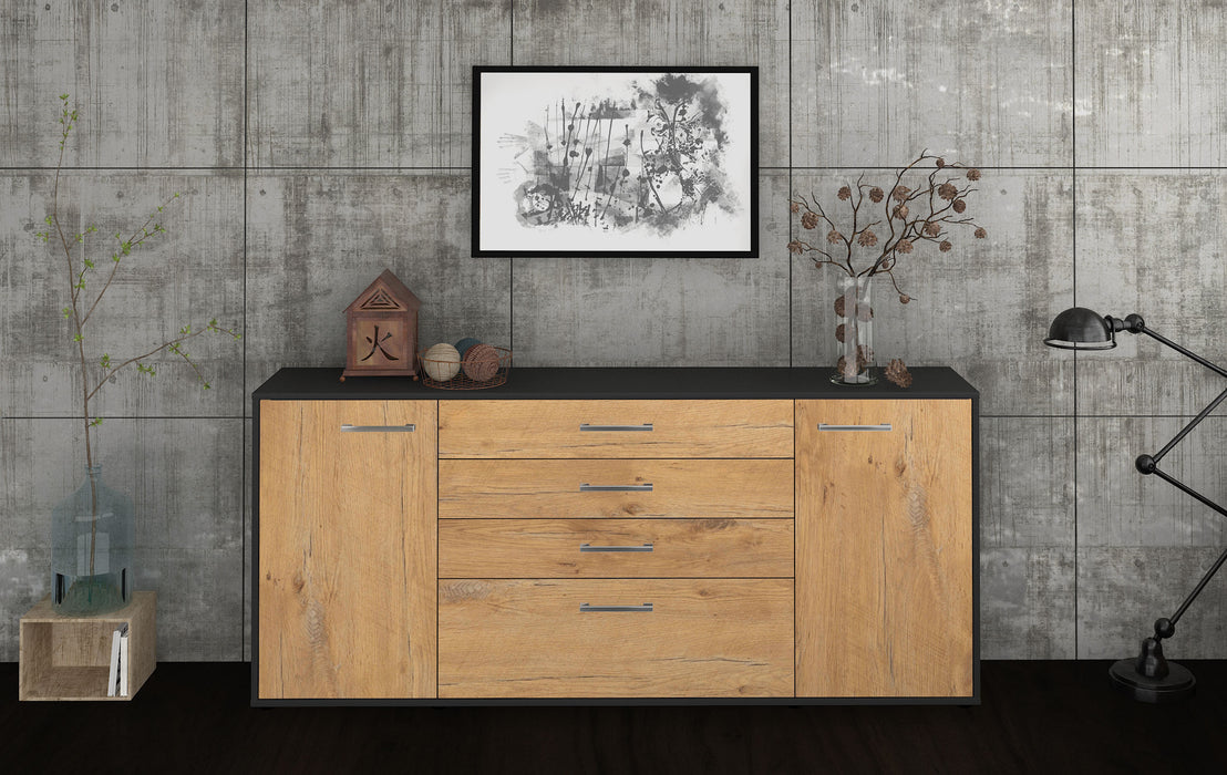 Sideboard Eleni, Eiche Front (180x79x35cm) - Stil.Zeit Möbel GmbH