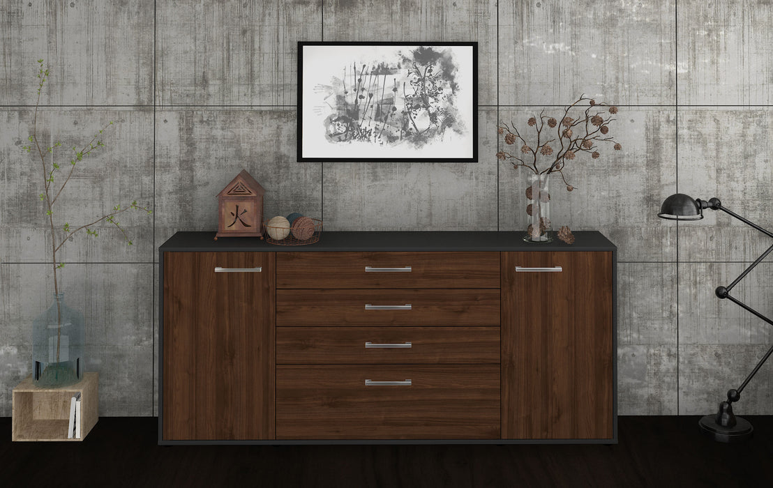 Sideboard Eleni, Walnuss Front (180x79x35cm) - Stil.Zeit Möbel GmbH