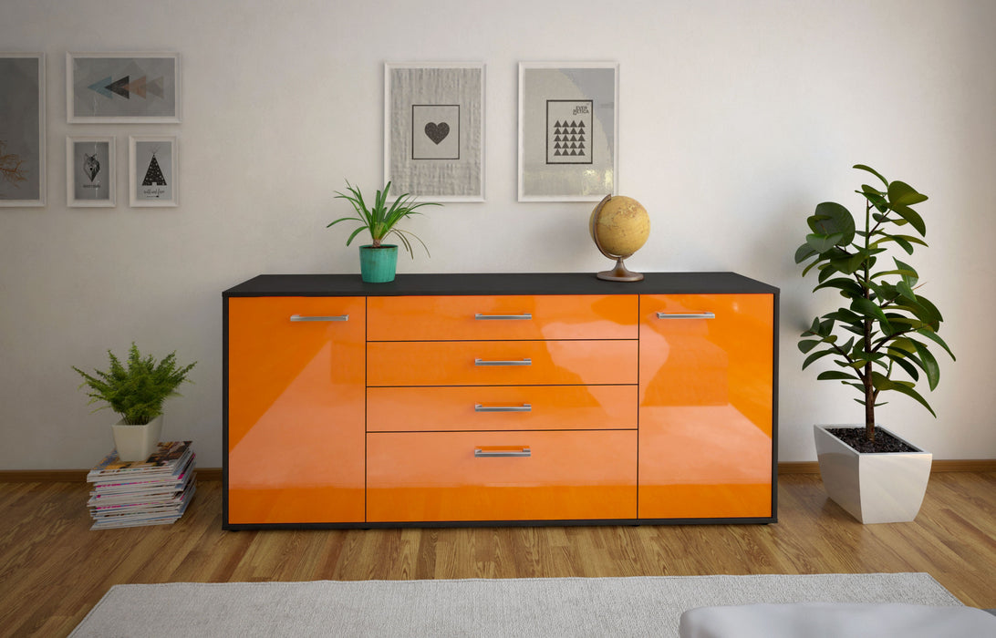 Sideboard Eleni, Orange Front (180x79x35cm) - Stil.Zeit Möbel GmbH