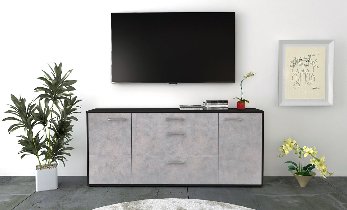 Sideboard Eleonora, Beton Front (180x79x35cm) - Stil.Zeit Möbel GmbH