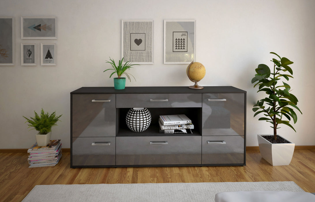 Sideboard Elodie, Grau Front (180x79x35cm) - Stil.Zeit Möbel GmbH