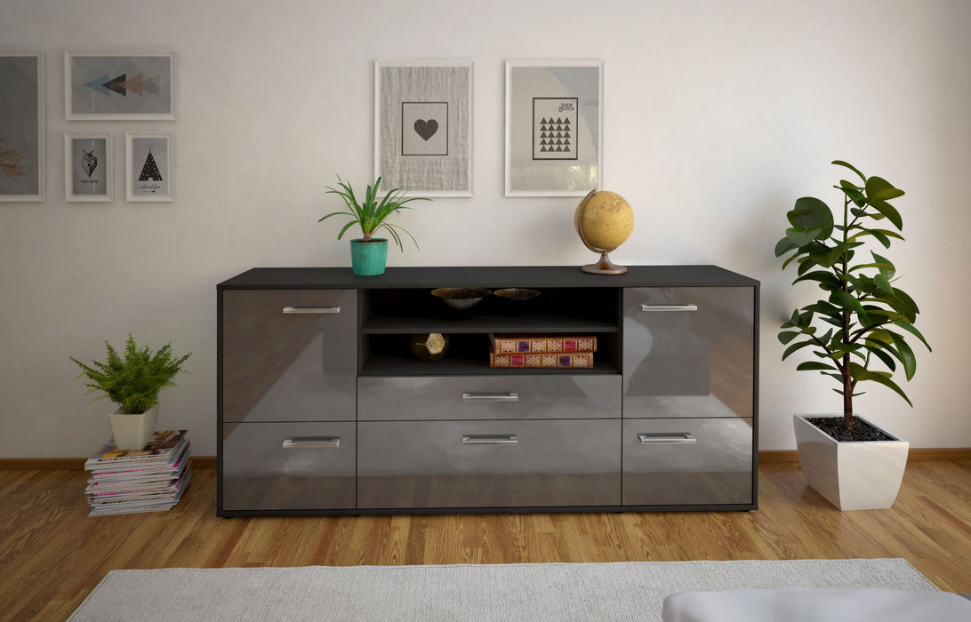 Sideboard Eluana, Grau Front (180x79x35cm) - Stil.Zeit Möbel GmbH