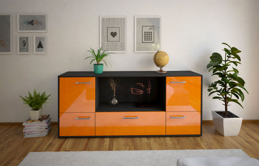 Sideboard Elvezia, Orange Front (180x79x35cm) - Stil.Zeit Möbel GmbH