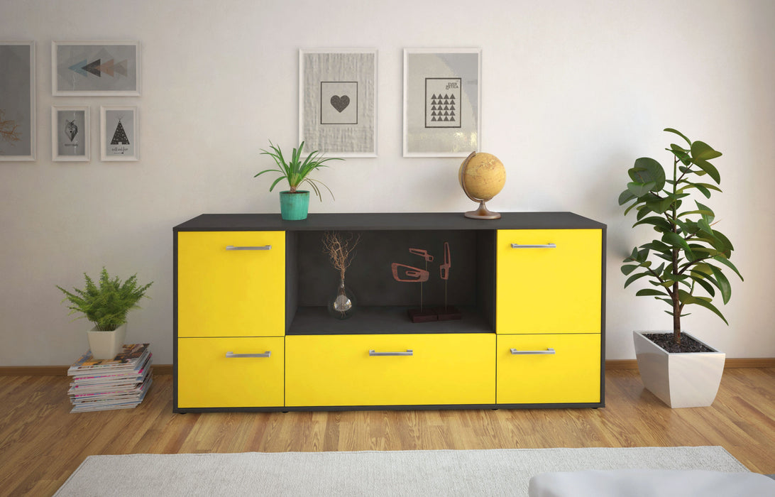 Sideboard Elvezia, Gelb Front (180x79x35cm) - Stil.Zeit Möbel GmbH