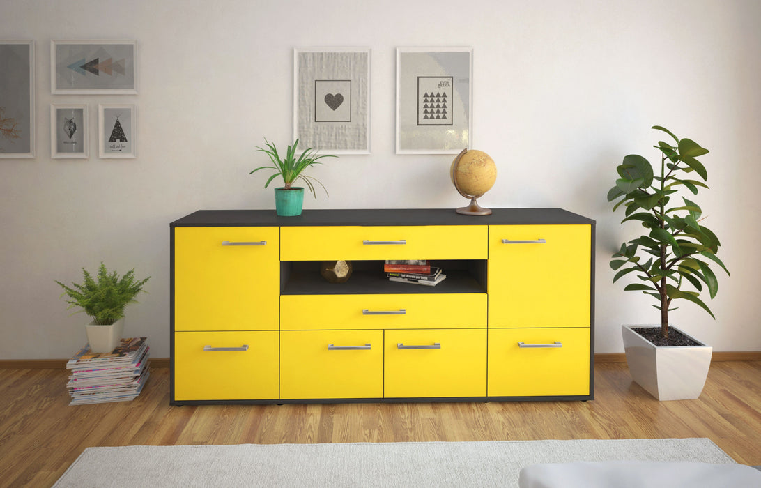 Sideboard Emely, Gelb Front (180x79x35cm) - Stil.Zeit Möbel GmbH