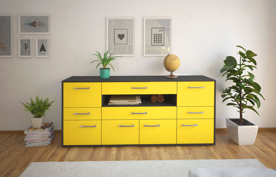 Sideboard Emerelda, Gelb Front (180x79x35cm) - Stil.Zeit Möbel GmbH