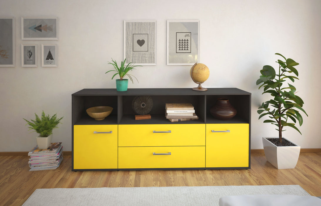 Sideboard Enza, Gelb Front (180x79x35cm) - Stil.Zeit Möbel GmbH