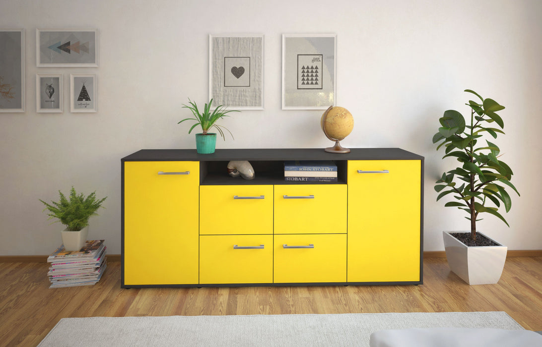 Sideboard Ephenia, Gelb Front (180x79x35cm) - Stil.Zeit Möbel GmbH