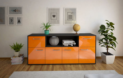 Sideboard Ermentrude, Orange Front (180x79x35cm) - Stil.Zeit Möbel GmbH