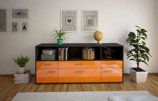 Sideboard Estella, Orange Front (180x79x35cm) - Stil.Zeit Möbel GmbH