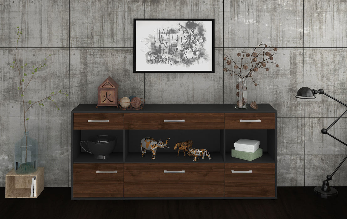 Sideboard Fabiana, Walnuss Front (180x79x35cm) - Stil.Zeit Möbel GmbH