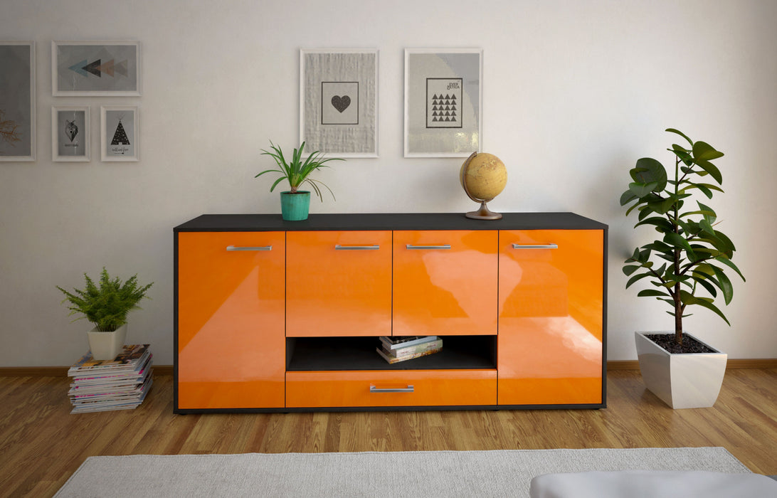 Sideboard Felicitas, Orange Front (180x79x35cm) - Stil.Zeit Möbel GmbH