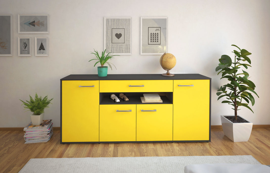 Sideboard Fiorella, Gelb Front (180x79x35cm) - Stil.Zeit Möbel GmbH