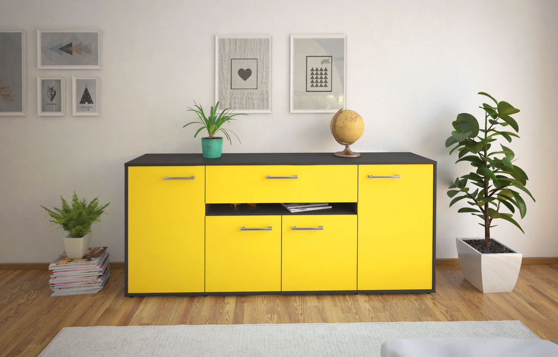 Sideboard Flavia, Gelb Front (180x79x35cm) - Stil.Zeit Möbel GmbH