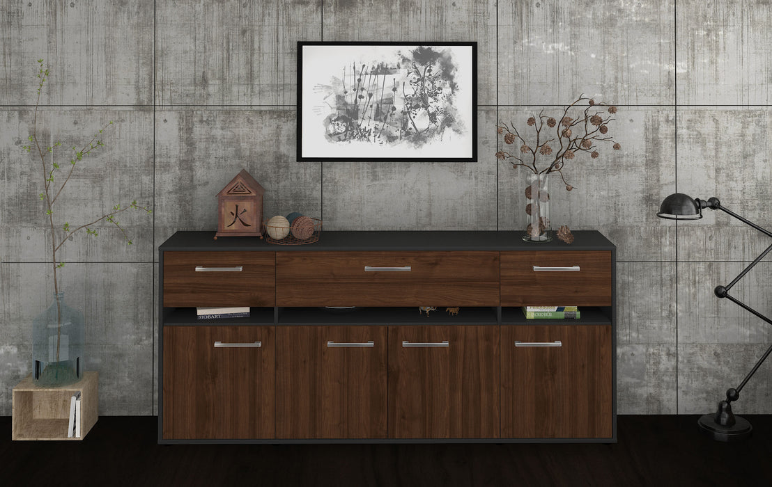 Sideboard Flora, Walnuss Front (180x79x35cm) - Stil.Zeit Möbel GmbH