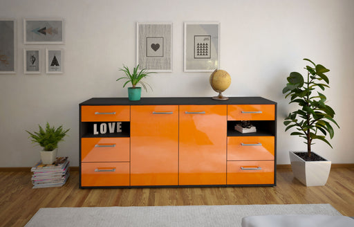 Sideboard Francesca, Orange Front (180x79x35cm) - Stil.Zeit Möbel GmbH