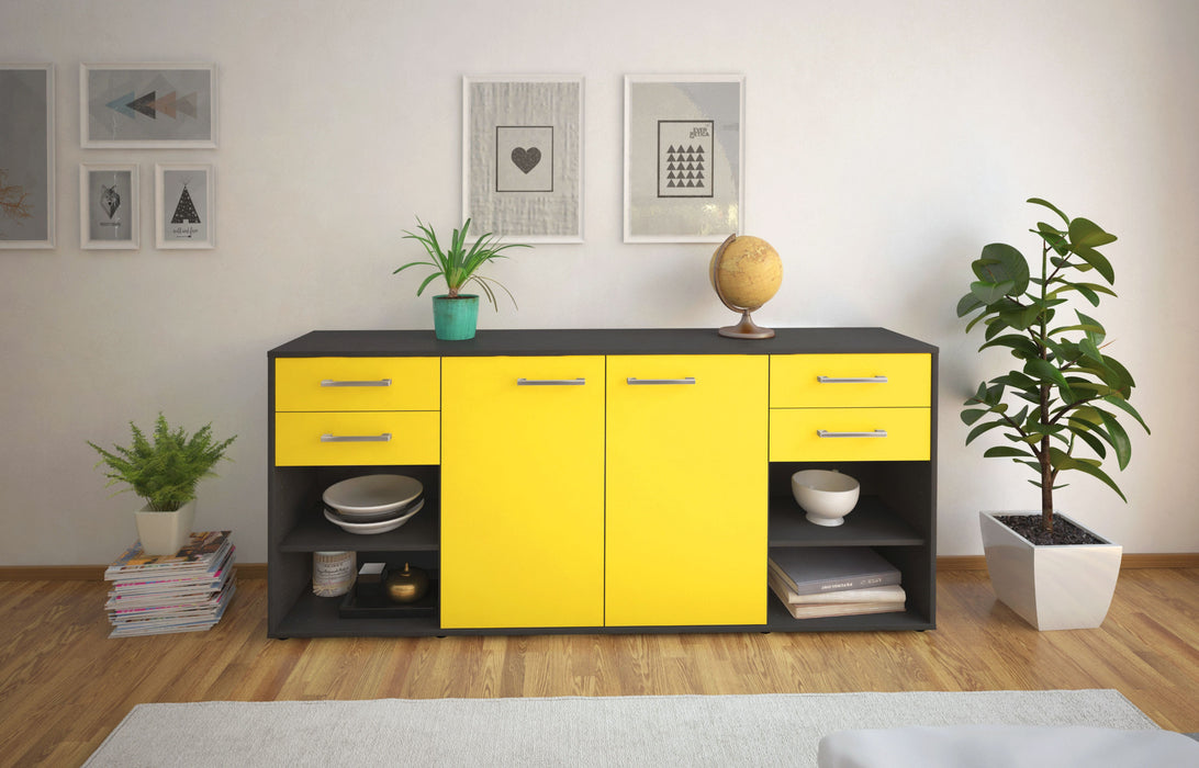 Sideboard Franka, Gelb Front (180x79x35cm) - Stil.Zeit Möbel GmbH