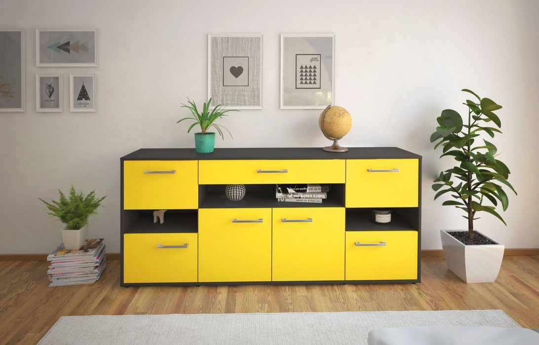 Sideboard Ginevra, Gelb Front (180x79x35cm) - Stil.Zeit Möbel GmbH