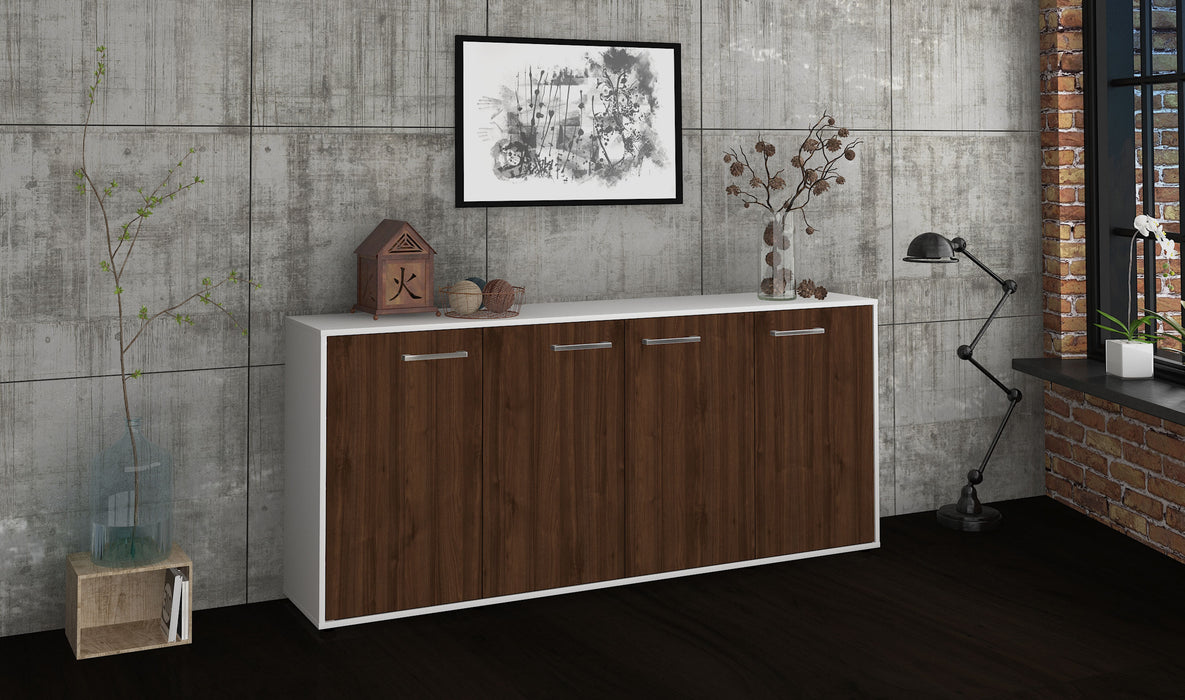 Sideboard Elana, Walnuss Seite (180x79x35cm) - Stil.Zeit Möbel GmbH