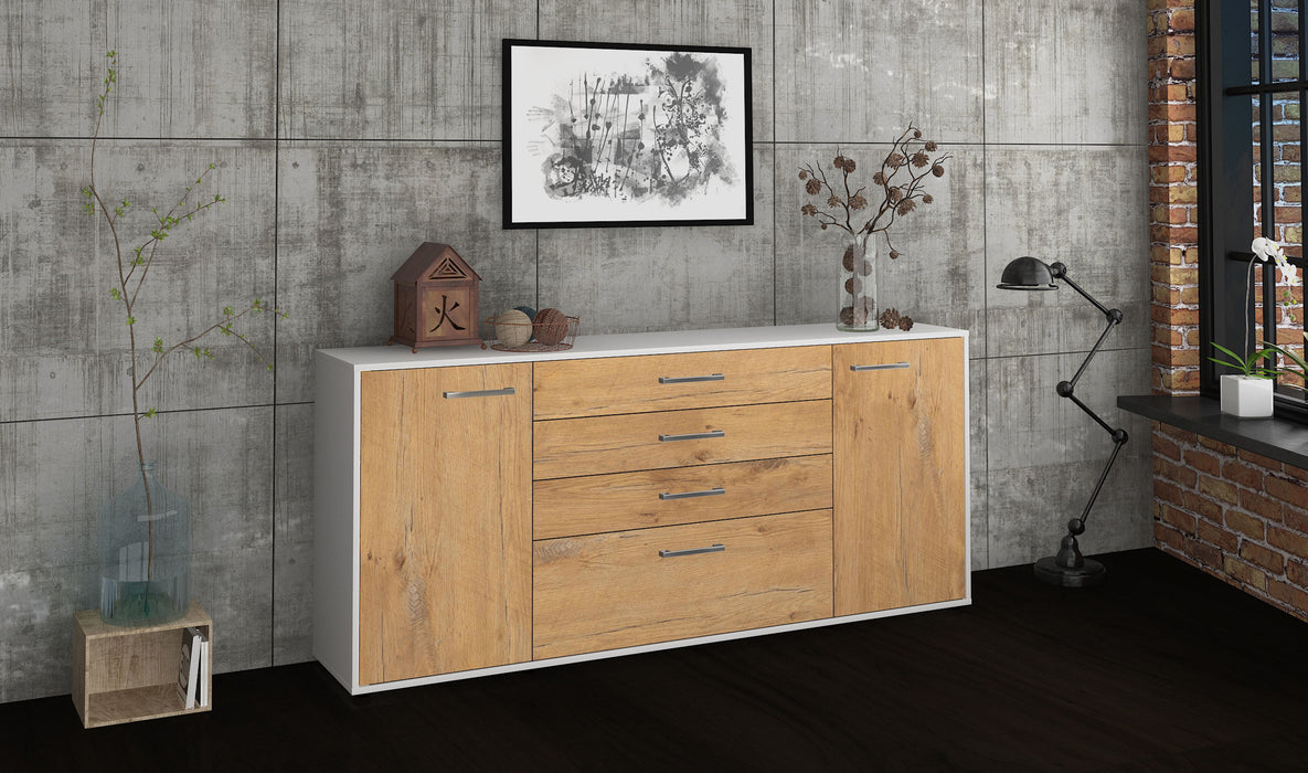 Sideboard Eleni, Eiche Seite (180x79x35cm) - Stil.Zeit Möbel GmbH