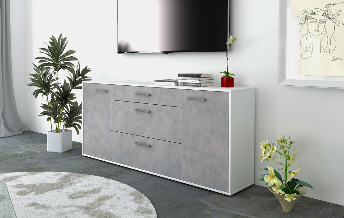 Sideboard Eleonora, Beton Seite (180x79x35cm) - Stil.Zeit Möbel GmbH