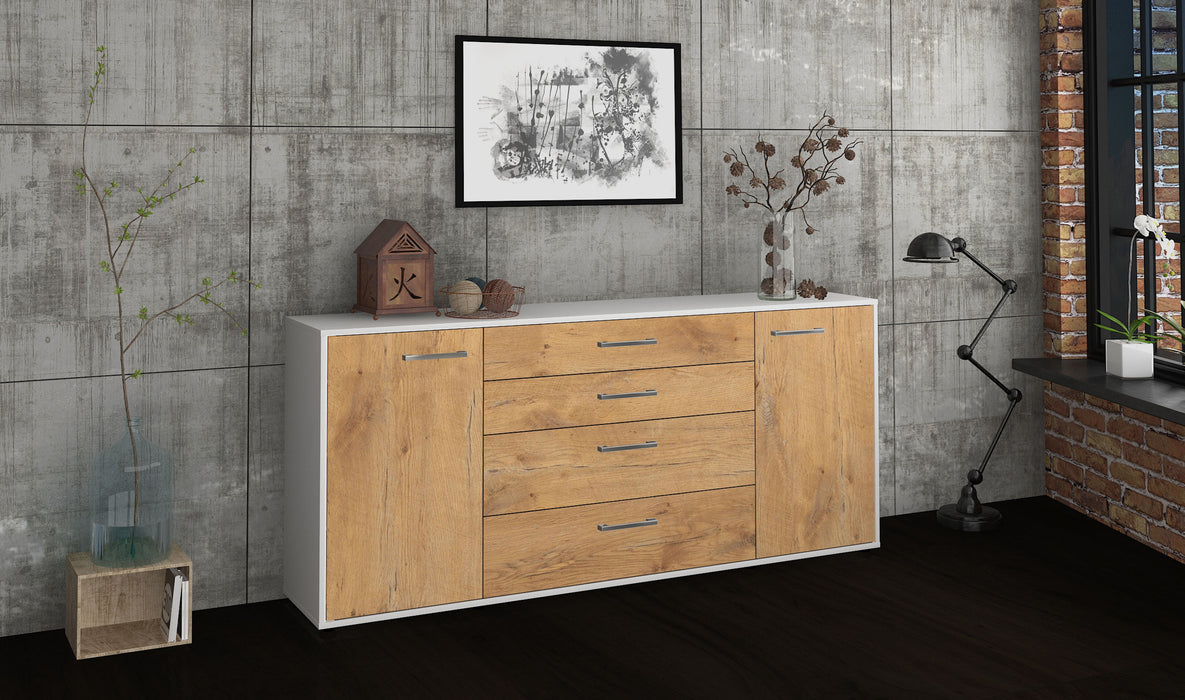 Sideboard Elettra, Eiche Seite (180x79x35cm) - Stil.Zeit Möbel GmbH