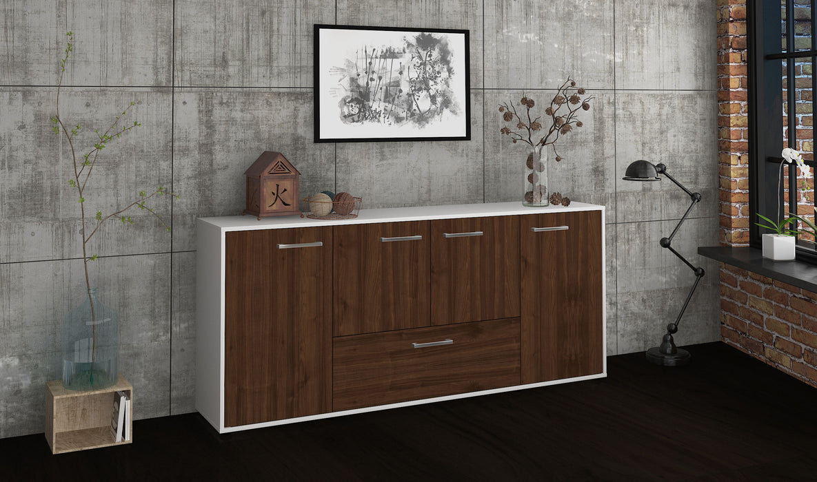 Sideboard Eli, Walnuss Seite (180x79x35cm) - Stil.Zeit Möbel GmbH