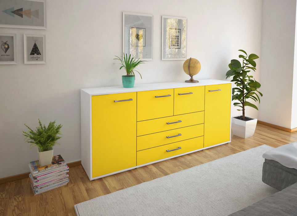 Sideboard Eliana, Gelb Seite (180x79x35cm) - Stil.Zeit Möbel GmbH