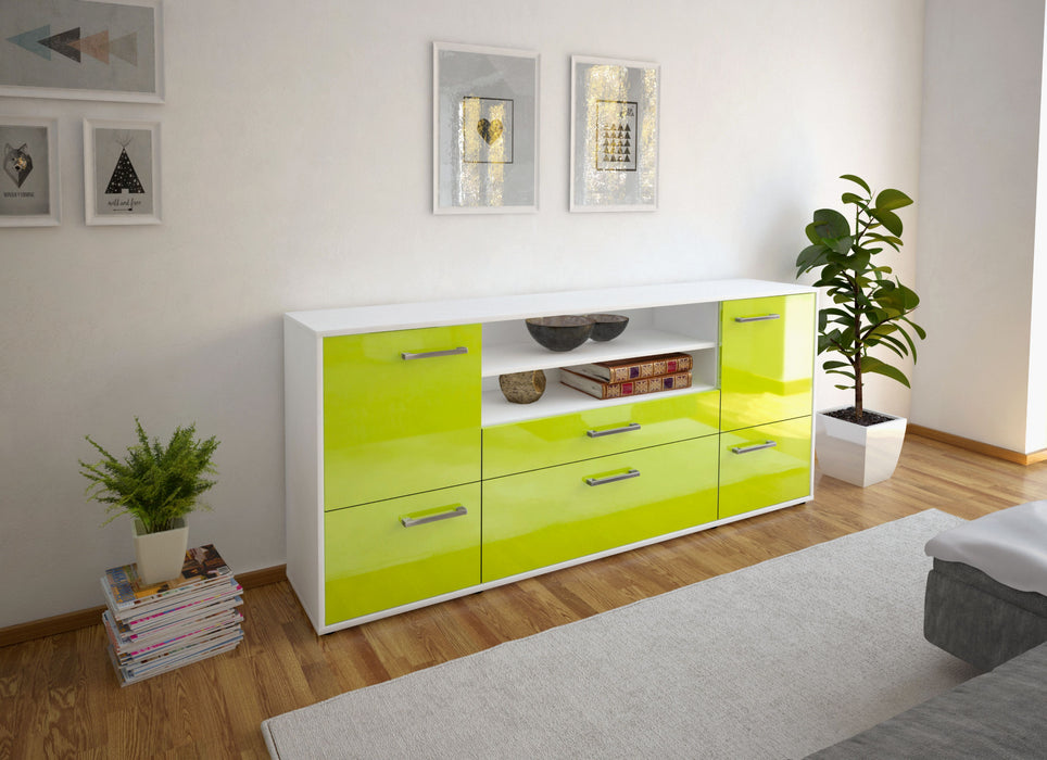 Sideboard Eluana, Gruen Seite (180x79x35cm) - Stil.Zeit Möbel GmbH