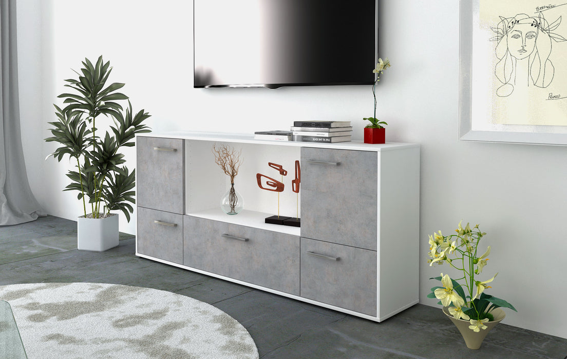 Sideboard Elvezia, Beton Seite (180x79x35cm) - Stil.Zeit Möbel GmbH