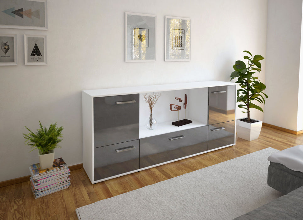 Sideboard Elvezia, Grau Seite (180x79x35cm) - Stil.Zeit Möbel GmbH