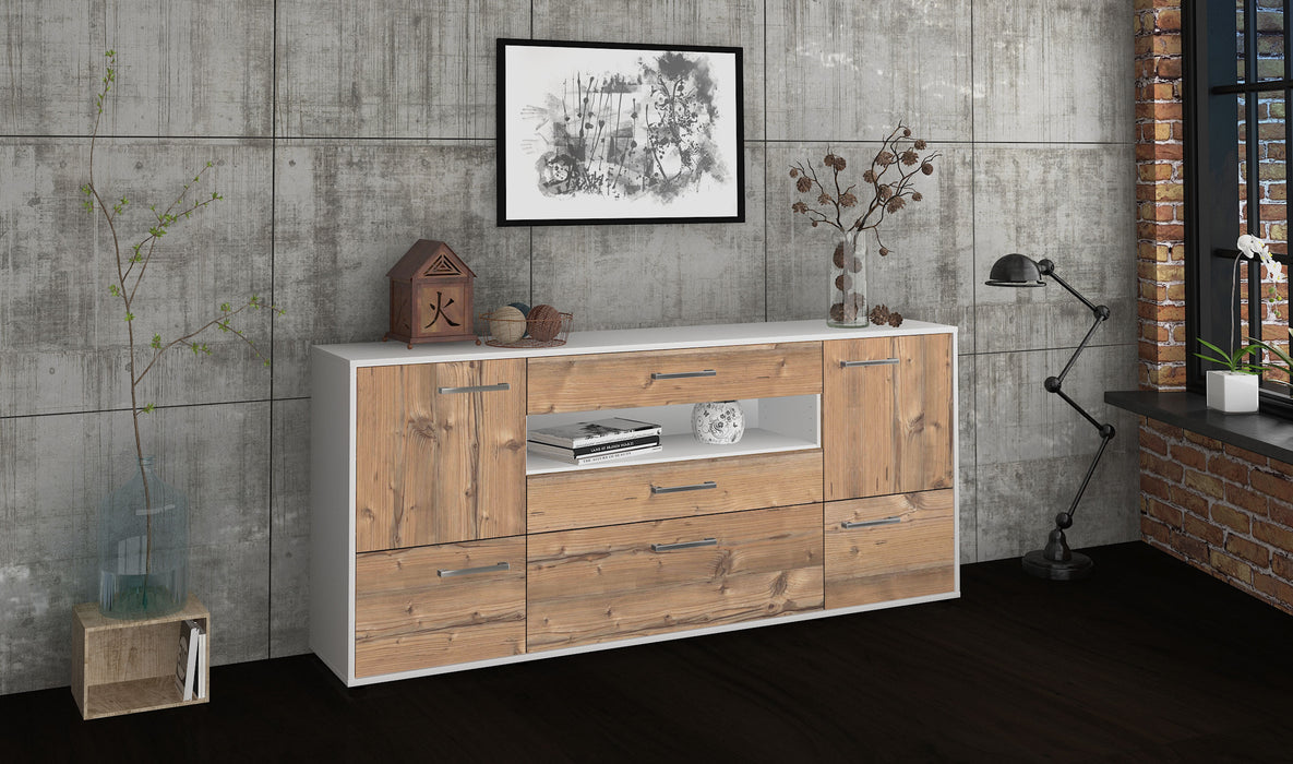 Sideboard Elvira, Pinie Seite (180x79x35cm) - Stil.Zeit Möbel GmbH