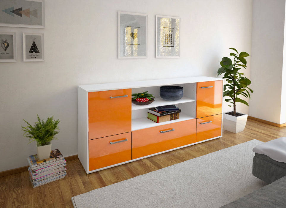 Sideboard Emanuela, Orange Seite (180x79x35cm) - Stil.Zeit Möbel GmbH