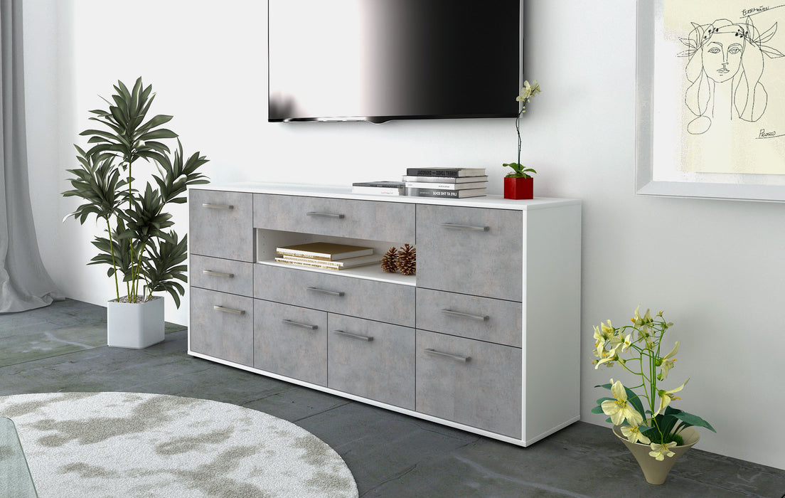 Sideboard Emerelda, Beton Seite (180x79x35cm) - Stil.Zeit Möbel GmbH