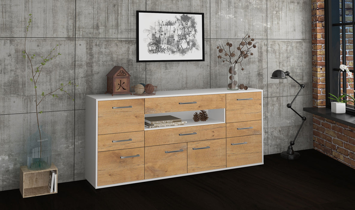 Sideboard Emerelda, Eiche Seite (180x79x35cm) - Stil.Zeit Möbel GmbH