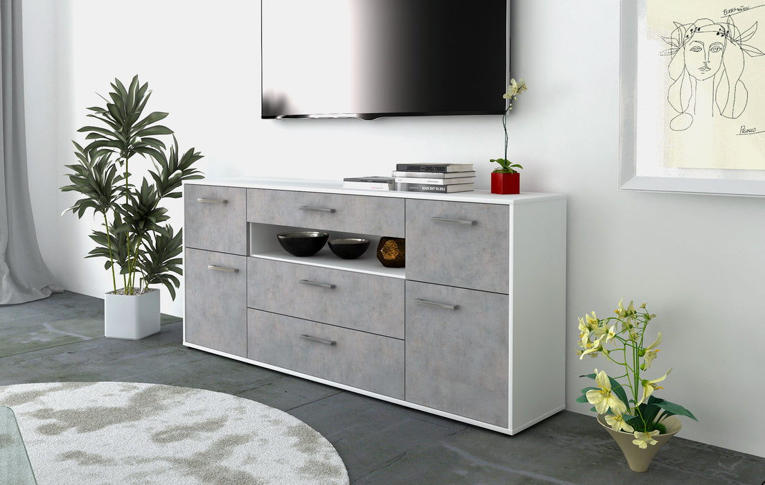 Sideboard Emma, Beton Seite (180x79x35cm) - Stil.Zeit Möbel GmbH