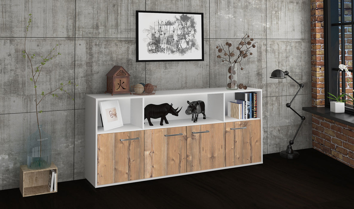 Sideboard Enrica, Pinie Seite (180x79x35cm) - Stil.Zeit Möbel GmbH