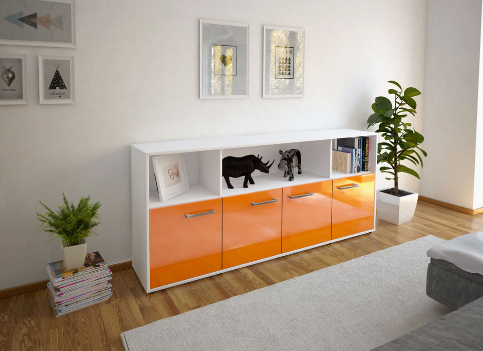 Sideboard Enrica, Orange Seite (180x79x35cm) - Stil.Zeit Möbel GmbH